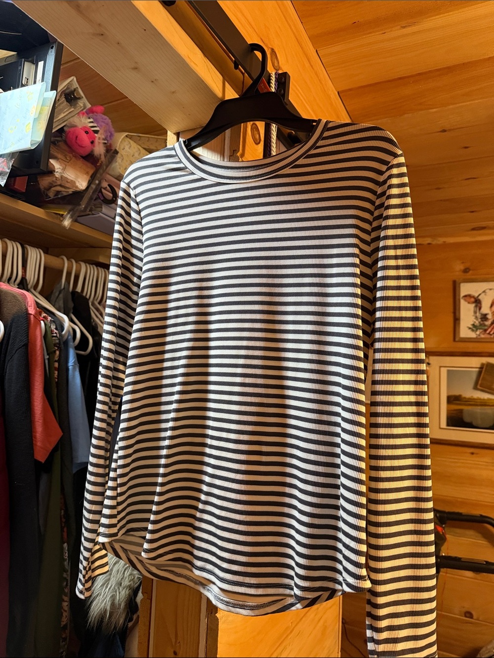 Black and White Striped Long Sleeve Tee
